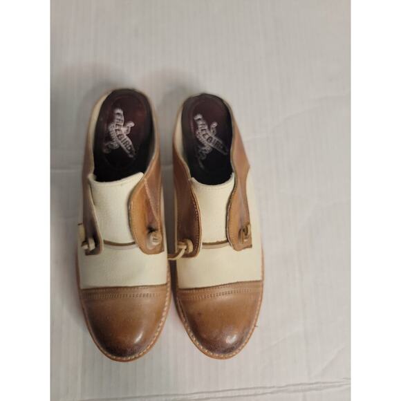 Freebird By Steven Malena Mules Two Tone Leather Croc Slip On Shoes Retro Sz 8 - Picture 3 of 8